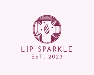 Sparkling Wick Flame logo design