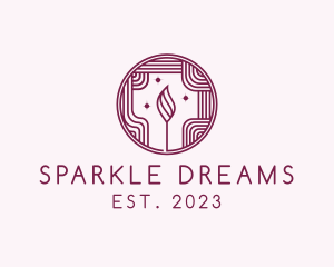 Sparkling Wick Flame logo