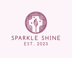 Sparkling Wick Flame logo design