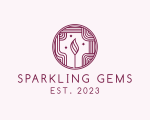 Sparkling Wick Flame logo