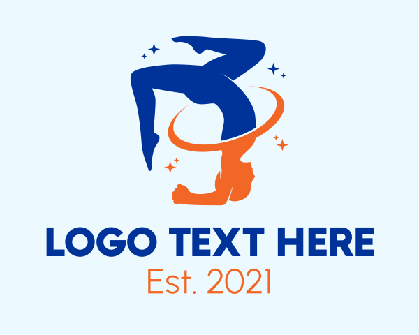 Yoga Gymnast Character logo