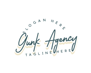 Retro Cursive Business logo design