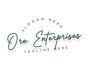 Retro Cursive Business logo design