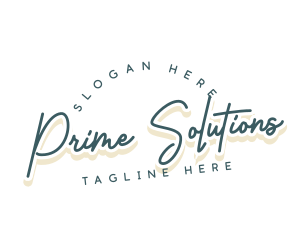 Retro Cursive Business logo design