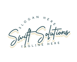 Retro Cursive Business logo design