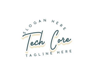 Retro Cursive Business logo design