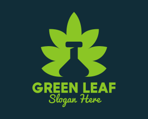 Marijuana Leaf Bong logo design