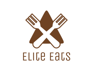 Triangle Fork Eat Restaurant logo design