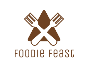 Triangle Fork Eat Restaurant logo design