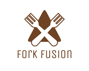 Triangle Fork Eat Restaurant logo design