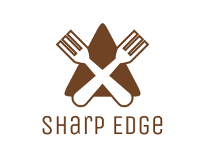 Triangle Fork Eat Restaurant logo design