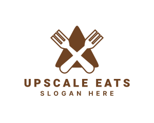 Triangle Fork Eat Restaurant logo design