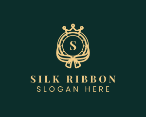 Crown Ribbon Shield logo design