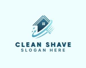 Housekeeper Clean Squeegee logo design