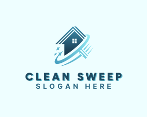 Housekeeper Clean Squeegee logo design