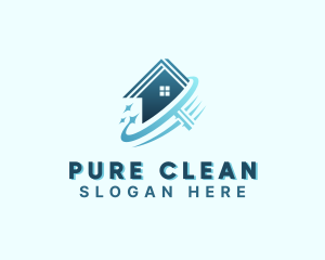 Housekeeper Clean Squeegee logo design