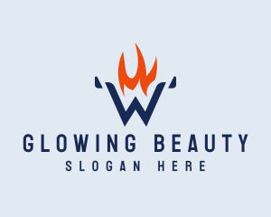 Flame Company Letter W Logo