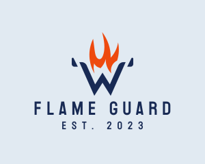 Flame Company Letter W logo