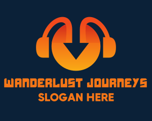Orange Arrow Headphones Logo