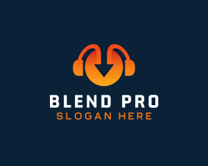 Orange Arrow Headphones logo design