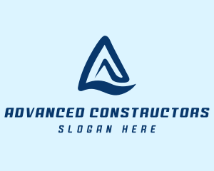 Mountain Wave Letter A logo design