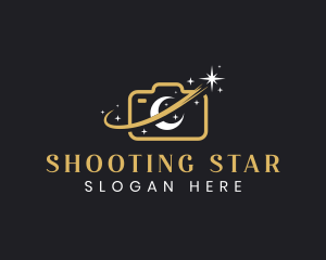 Camera Moon Shooting Star logo design