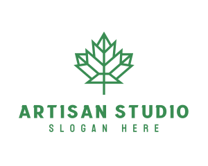 Geometric Maple Leaf logo design