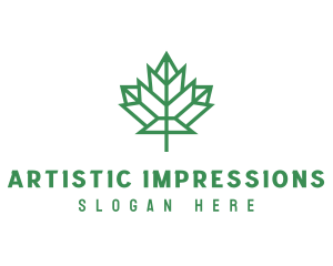 Geometric Maple Leaf logo design