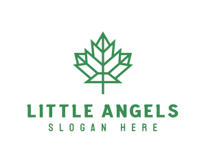 Geometric Maple Leaf logo design