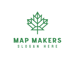 Geometric Maple Leaf logo design