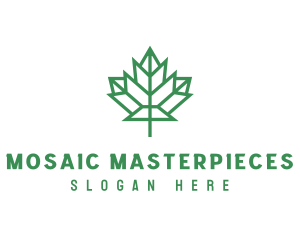 Geometric Maple Leaf logo design