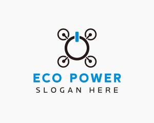 Drone Power Button logo design