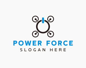 Drone Power Button logo design