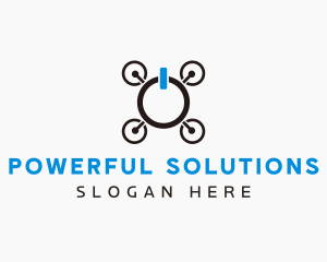 Drone Power Button logo design