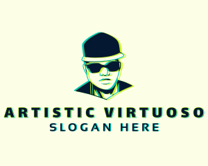 Glitch Hip Hop Artist logo design