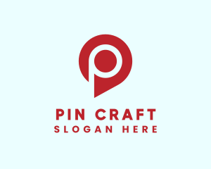 Location Pin Letter P logo design