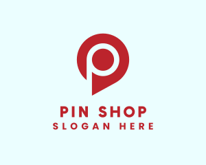Location Pin Letter P logo