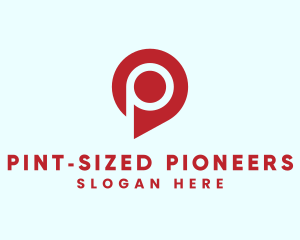 Location Pin Letter P logo design