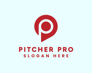 Location Pin Letter P logo design