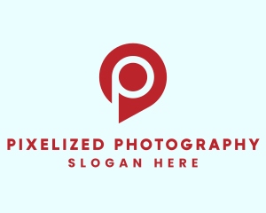 Location Pin Letter P logo design