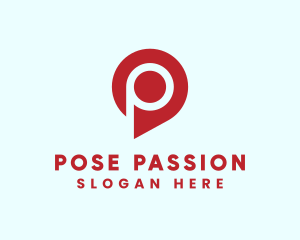 Location Pin Letter P logo design