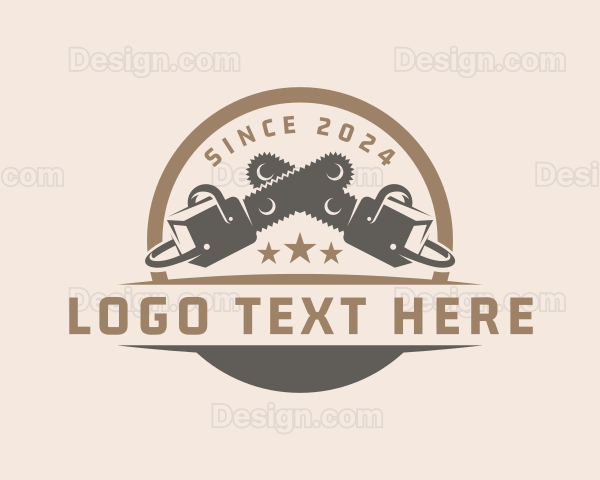 Industrial Chainsaw Woodwork Logo