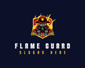 Firefighter Rescue Shield logo design