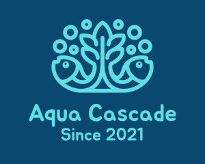 Blue Fish Coral Reef logo design