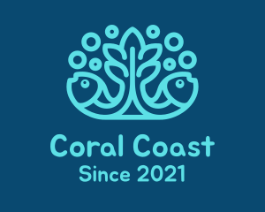 Blue Fish Coral Reef logo