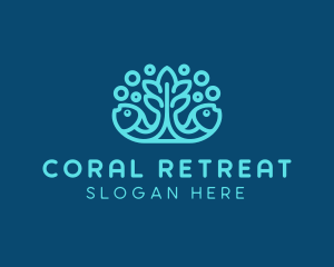 Blue Fish Coral Reef logo