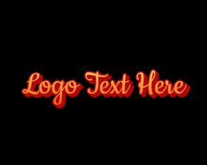 Retro Script  Apparel logo