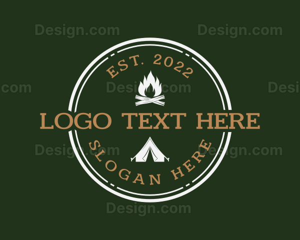 Campfire Tent Hiking Logo