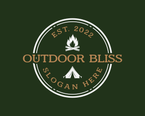 Campfire Tent Hiking logo design