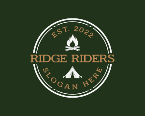 Campfire Tent Hiking logo design